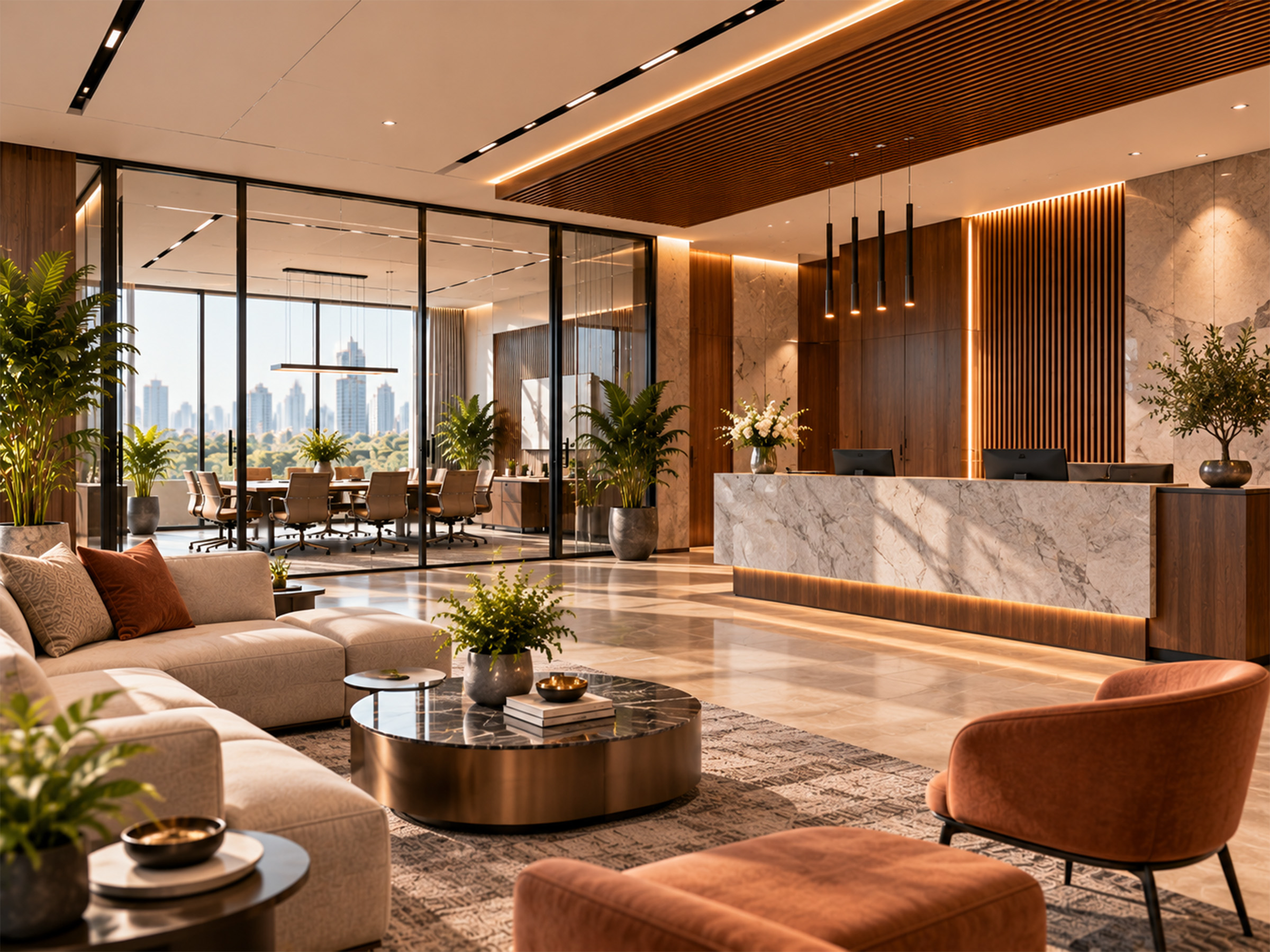 Corporate reception interior design by Ryan Creative Living